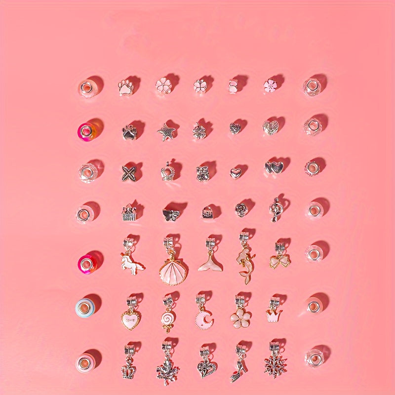 DIY handmade beaded bracelet Girl's birthday gift box set Pink