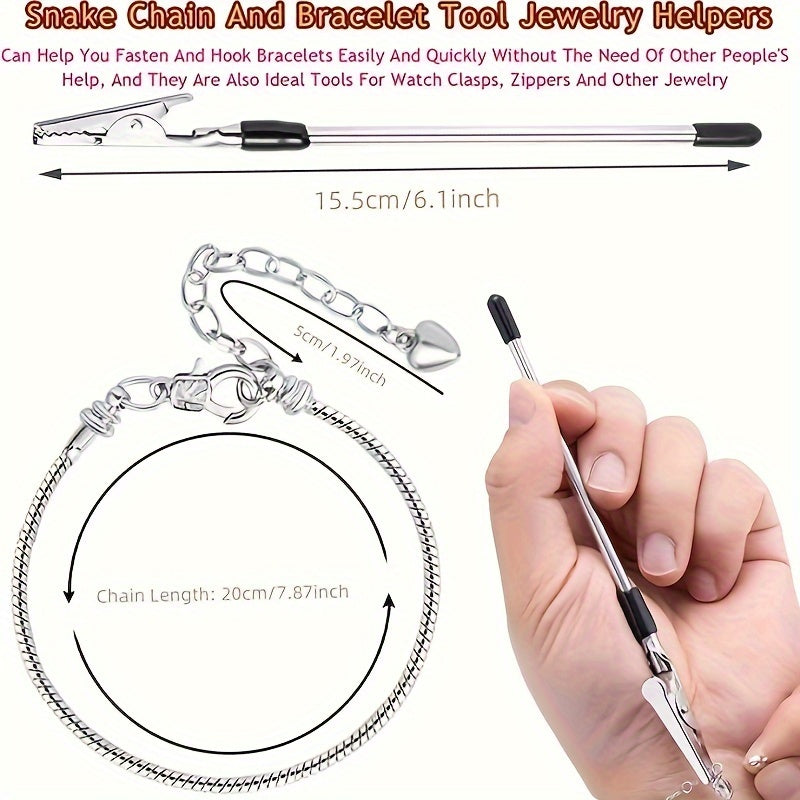 20 Pcs Serpentine Design Pendant Bracelets with Metal Toothed Alligator