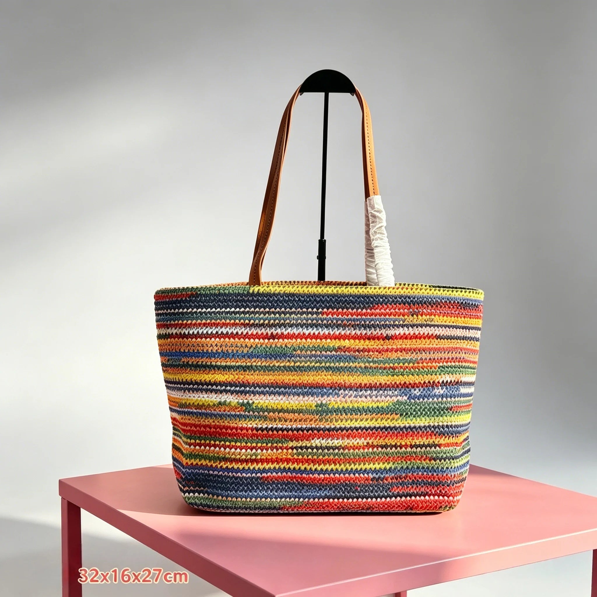 2026 New Luxury Crocheted Tote Bag 32x16x27cm