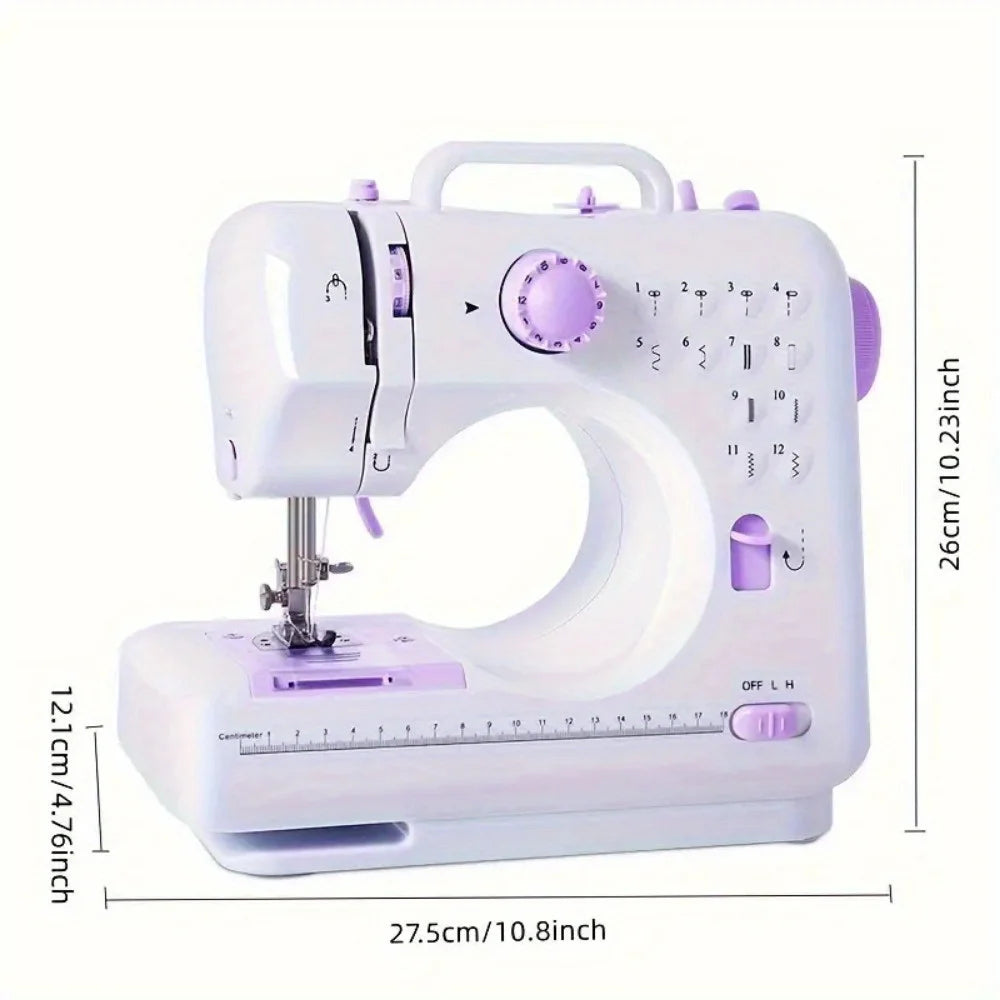 Electric Sewing Machine with Extension Table, Foot Pedal, Light, 12 Built-in Stitches and 2 Speeds