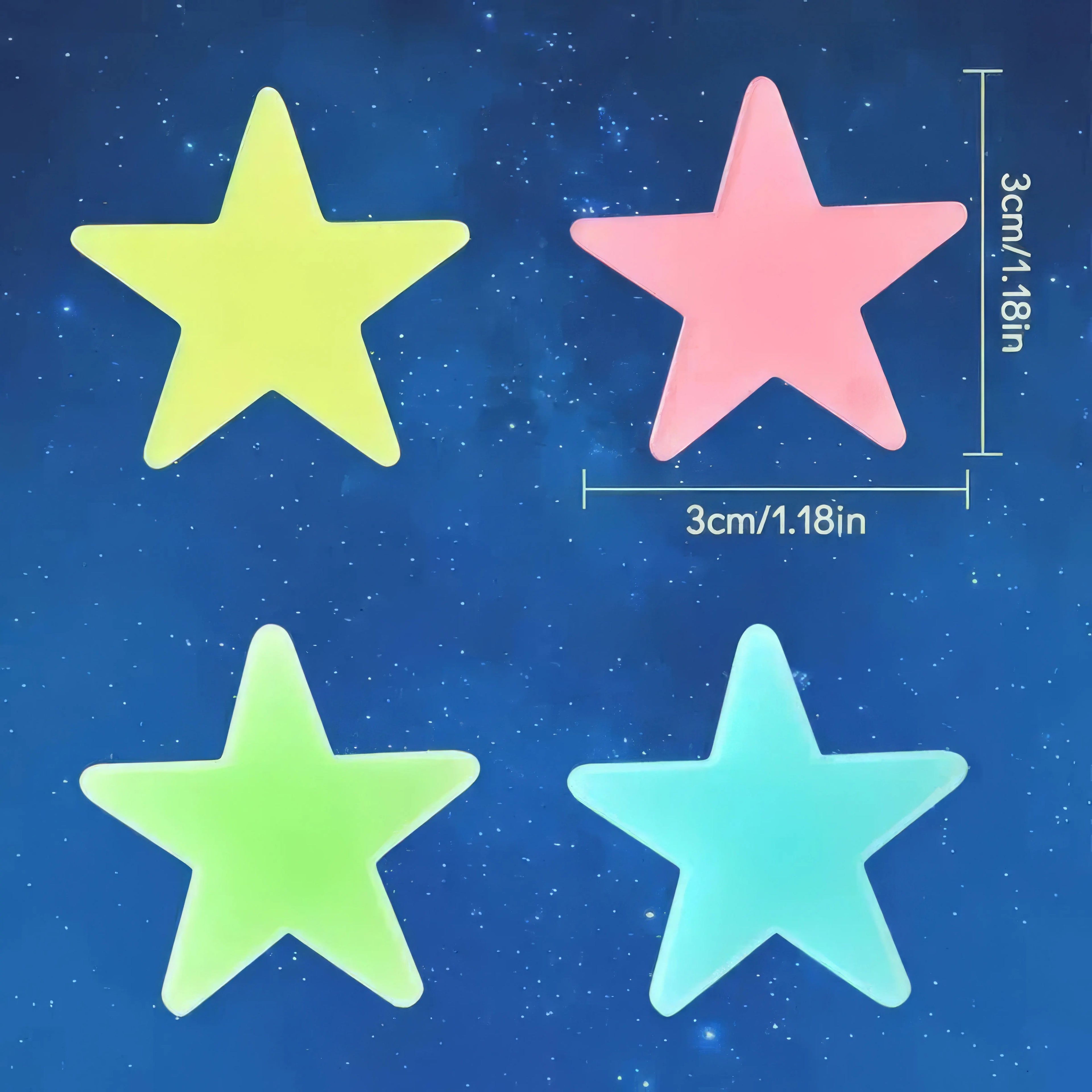 100 Luminous Star Stickers for Ceiling and Room Decoration, Home Art, and Easy To Hang Holiday Decorations