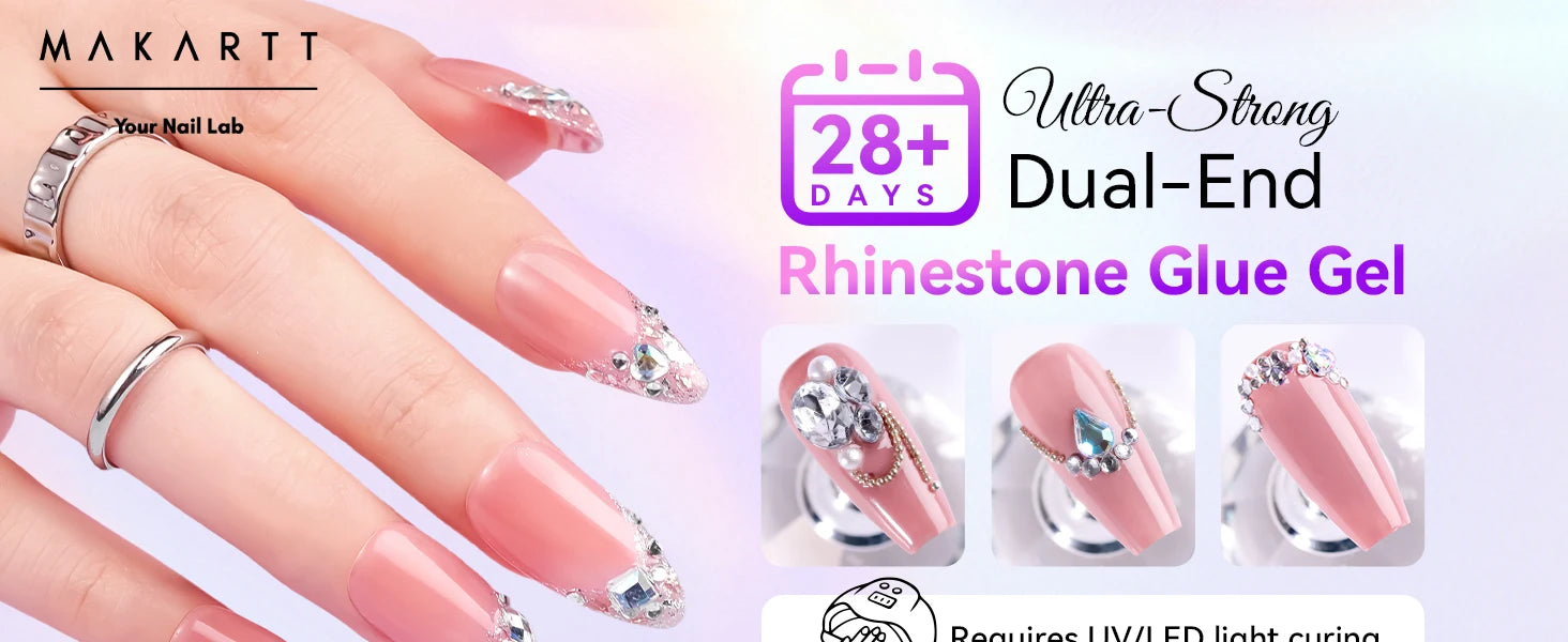 Nail Rhinestone Glue Set - for 3D Art Design Super Strong Adhesive