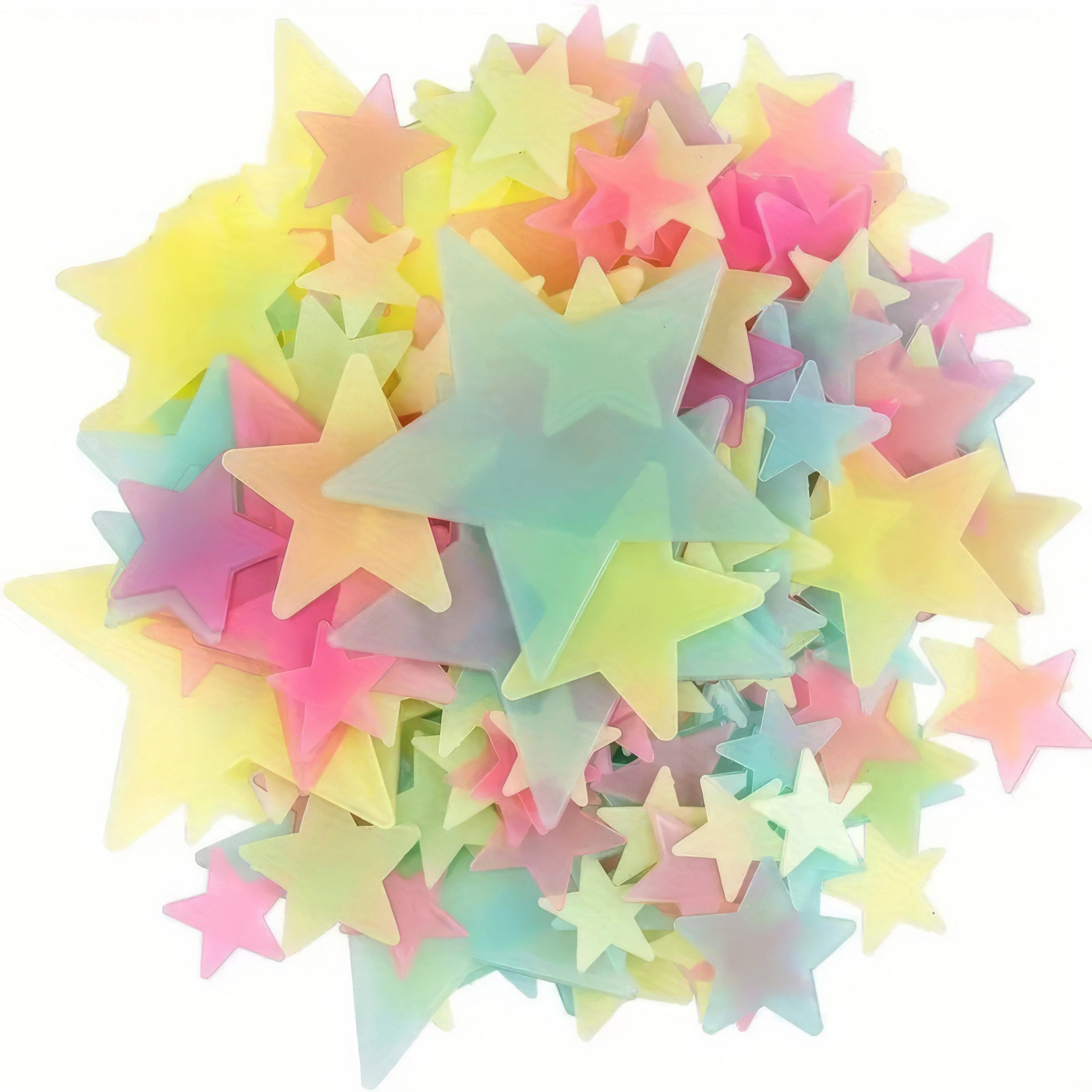 100 Luminous Star Stickers for Ceiling and Room Decoration, Home Art, and Easy To Hang Holiday Decorations