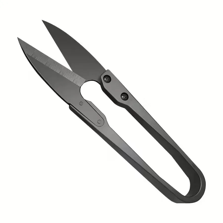 1/2 Piece U-shaped Scissors in Black, Portable Thread Cutting Scissors Suitable for Yarn, Embroidery, and Handicrafts