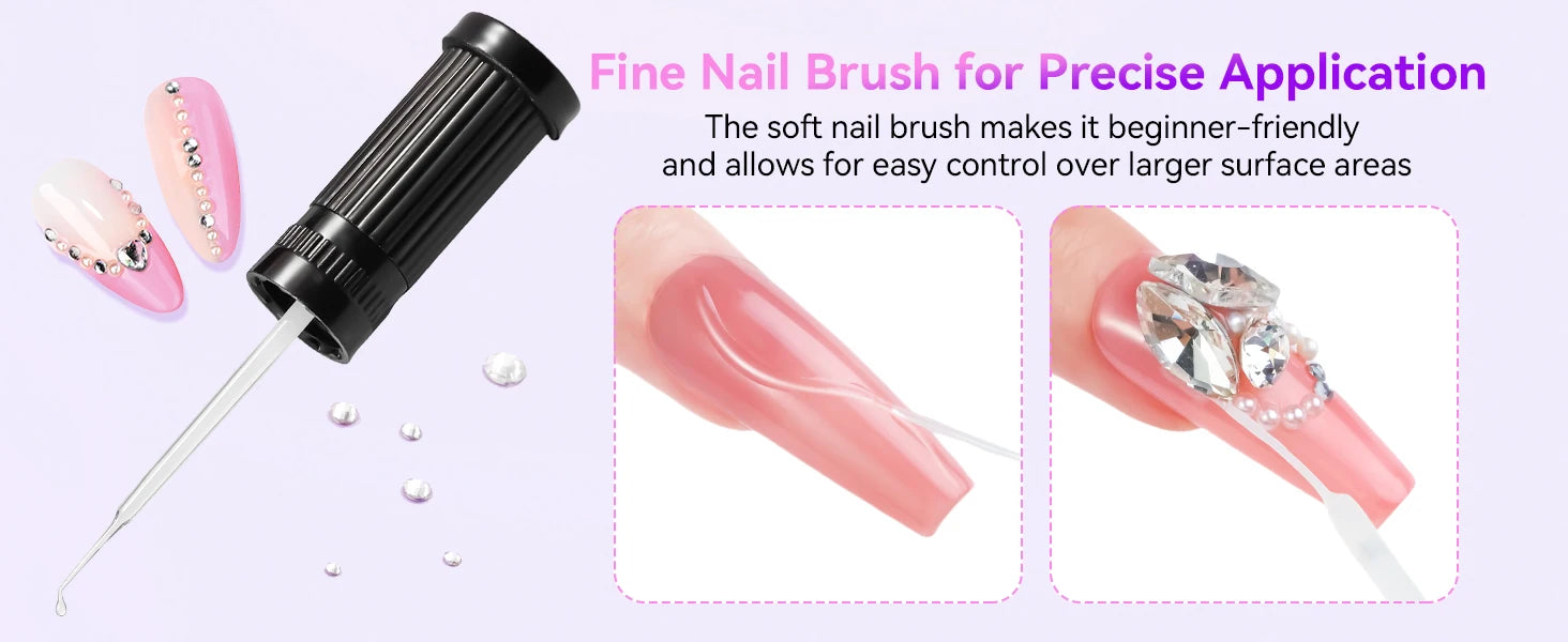 Nail Rhinestone Glue Set - for 3D Art Design Super Strong Adhesive