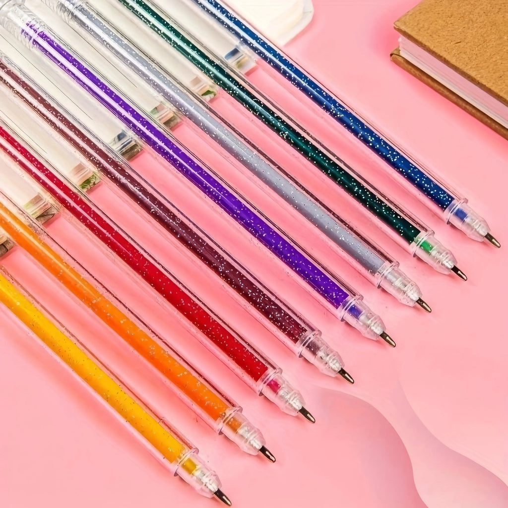 Glitter Gel Pens Set - 8 Pack ,Metallic Markers Kids Coloring