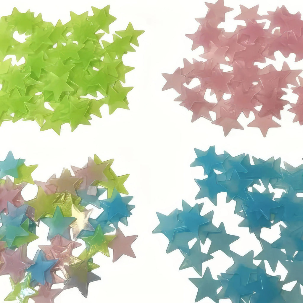 100 Luminous Star Stickers for Ceiling and Room Decoration, Home Art, and Easy To Hang Holiday Decorations