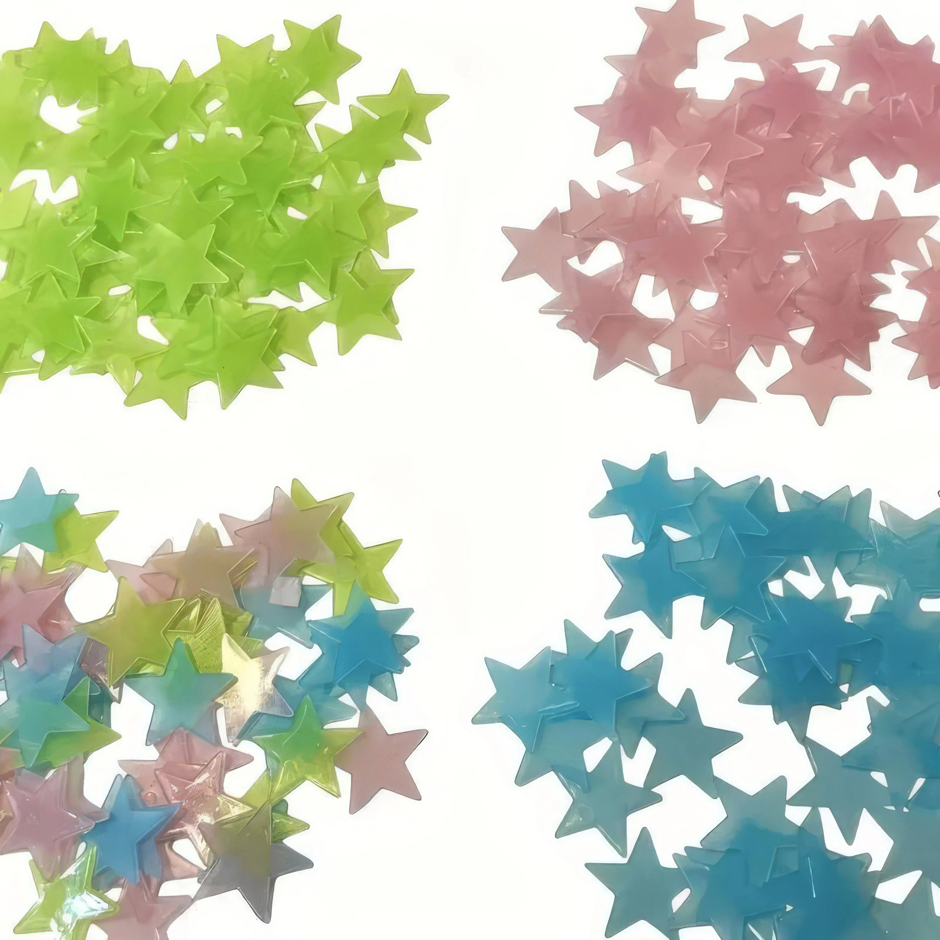 100 Luminous Star Stickers for Ceiling and Room Decoration, Home Art, and Easy To Hang Holiday Decorations