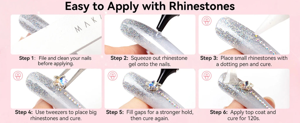 Nail Rhinestone Glue Set - for 3D Art Design Super Strong Adhesive