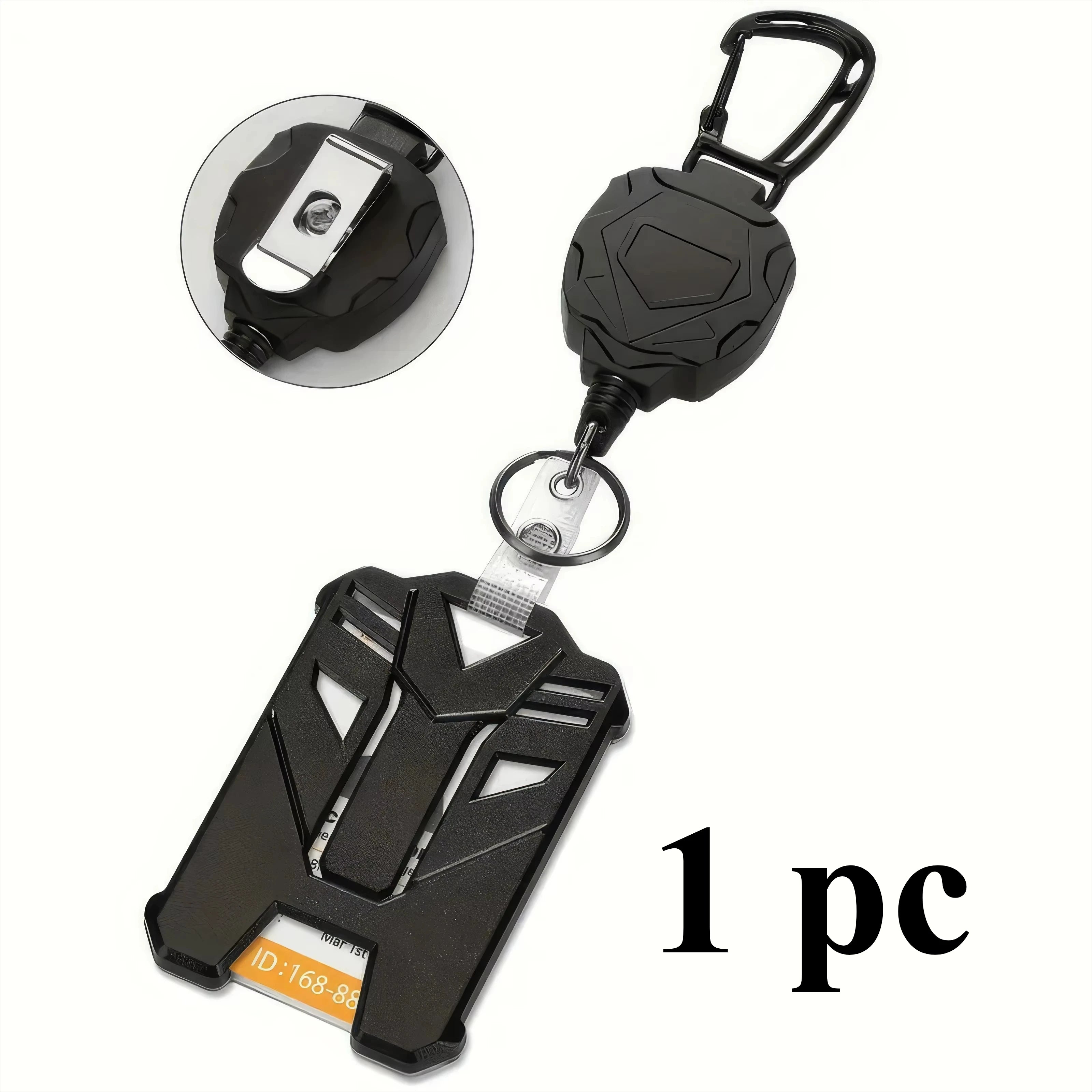 1 Keychain Badge Scroll, Hanging Rope with ID Card Clip, Buckle and Keychain