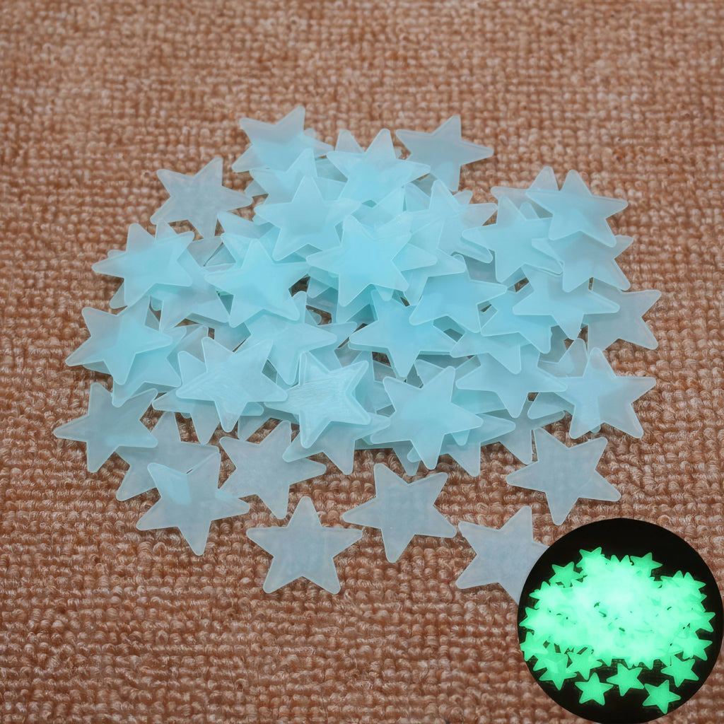 100 Luminous Star Stickers for Ceiling and Room Decoration, Home Art, and Easy To Hang Holiday Decorations