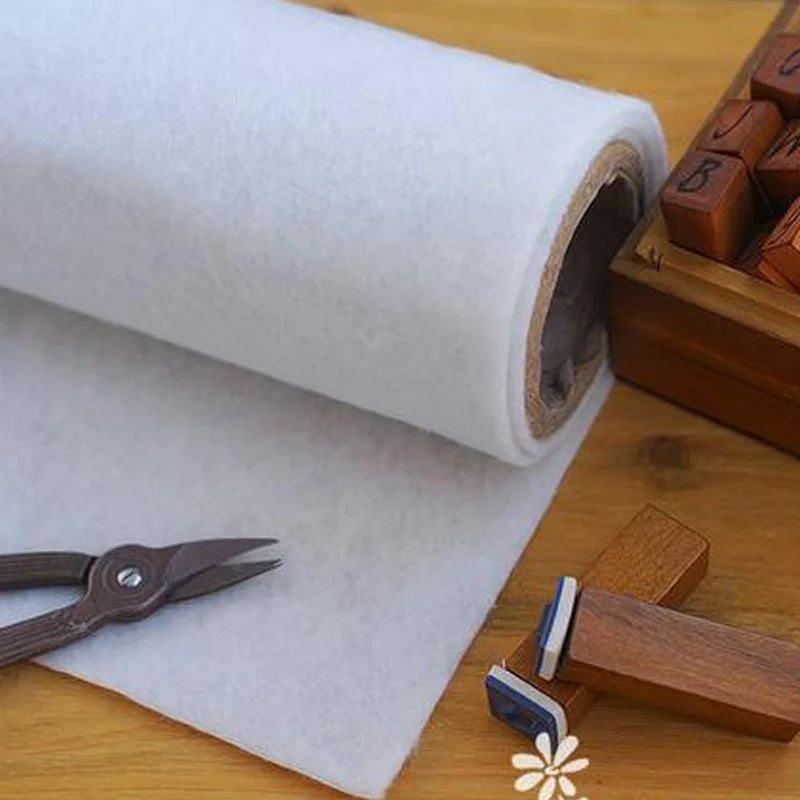 Single Side Adhesive Cotton Batting Cream Interlining Filler Perfect For Purse Craft DIY Fabric