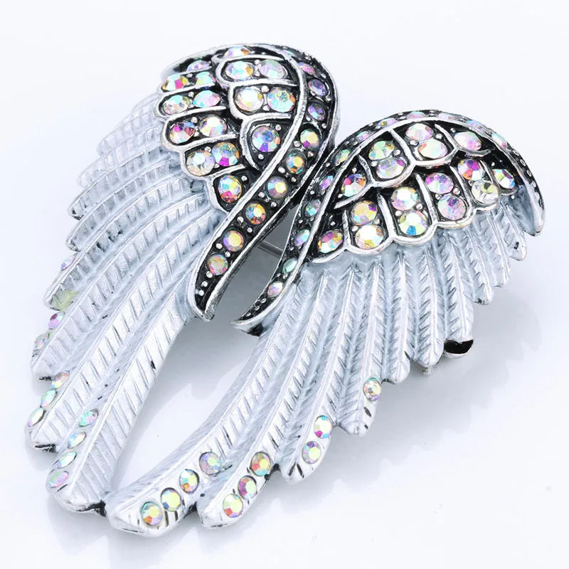 Angel Wings Brooch Pin Pendant Women Biker Jewelry Gifts for Mom Her Wife Girlfriend W Crystal Wholesale Dropshipping