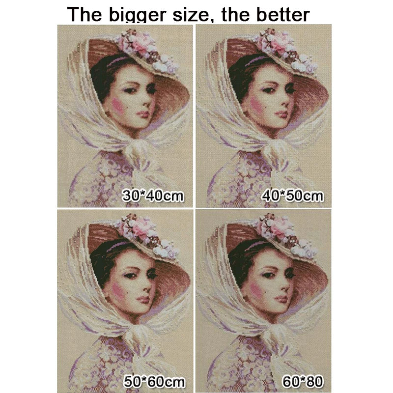 5D Diamond Painting Women Picture Full Diamond Embroidery Cross Stitch Kits Art .