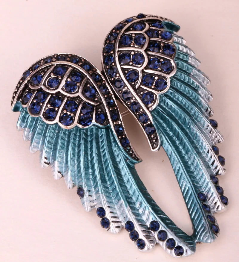 Angel Wings Brooch Pin Pendant Women Biker Jewelry Gifts for Mom Her Wife Girlfriend W Crystal Wholesale Dropshipping