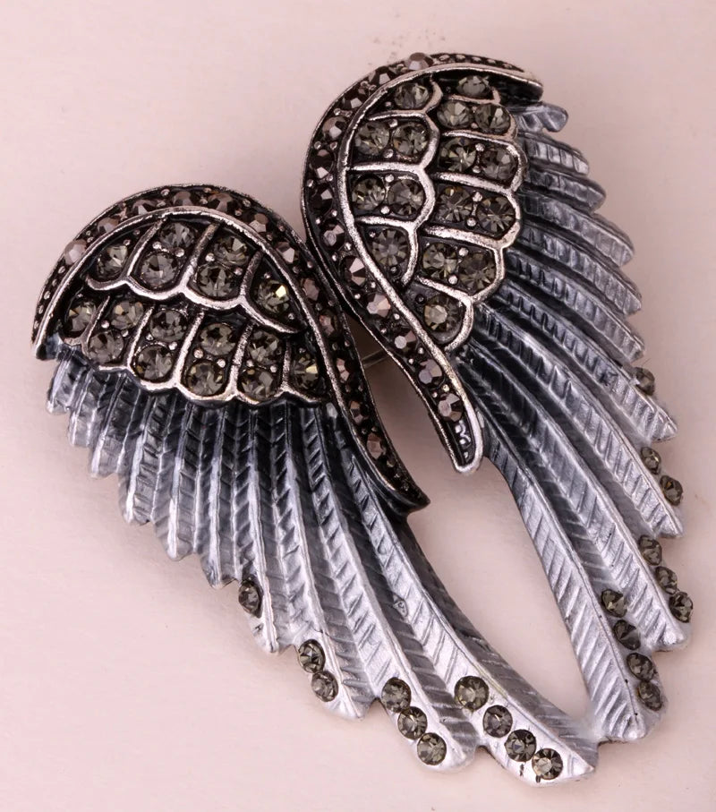 Angel Wings Brooch Pin Pendant Women Biker Jewelry Gifts for Mom Her Wife Girlfriend W Crystal Wholesale Dropshipping