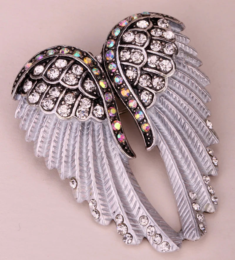 Angel Wings Brooch Pin Pendant Women Biker Jewelry Gifts for Mom Her Wife Girlfriend W Crystal Wholesale Dropshipping