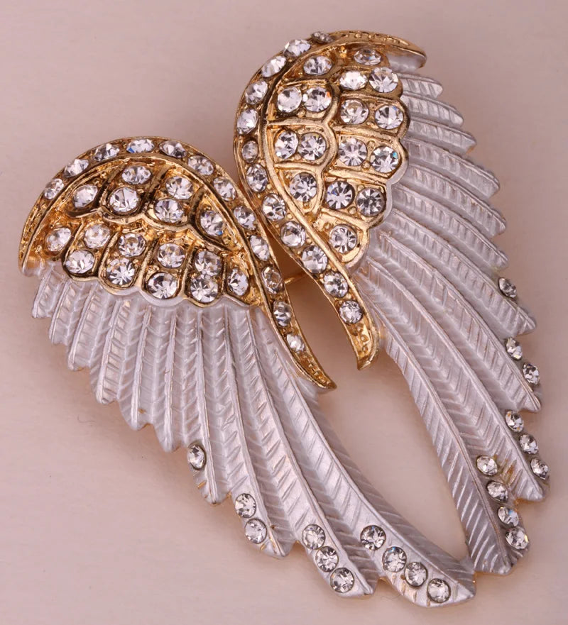 Angel Wings Brooch Pin Pendant Women Biker Jewelry Gifts for Mom Her Wife Girlfriend W Crystal Wholesale Dropshipping