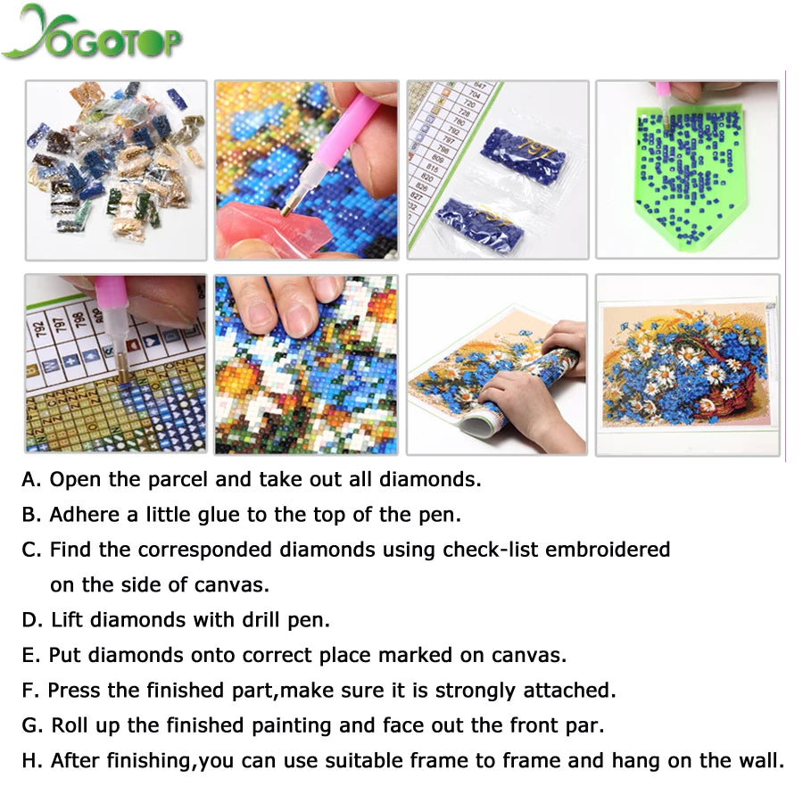 New Arrivals 5D Diamond Painting Art Golden Waterfall Tree Moon Landscape Picture Full Diamond Mosaic Embroidery Rhinestone