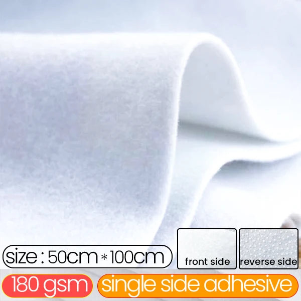 Single Side Adhesive Cotton Batting Cream Interlining Filler Perfect For Purse Craft DIY Fabric