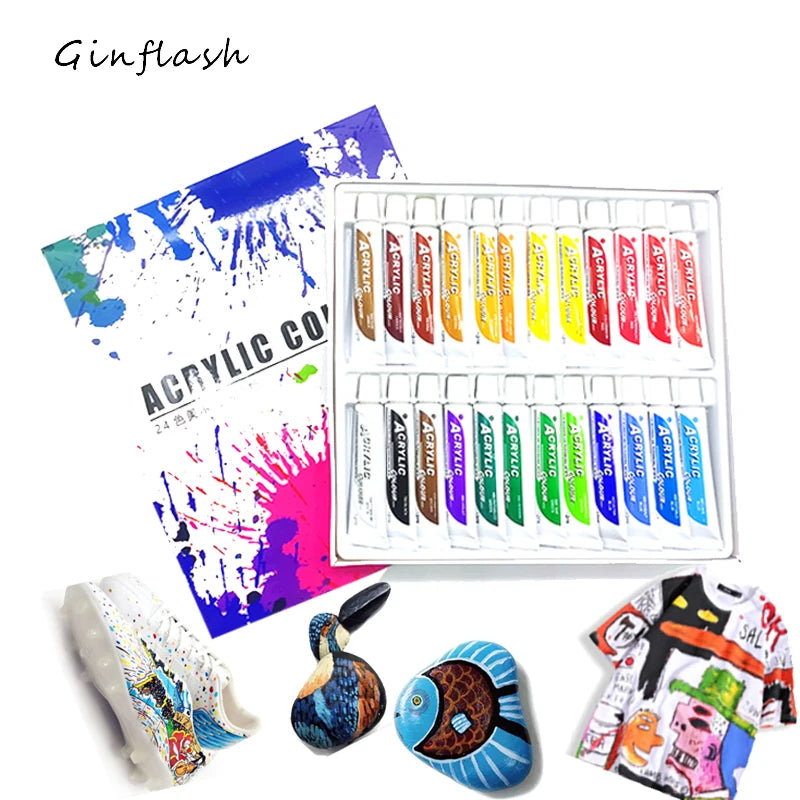 DIY Art Painting Drawing Set Waterproof Paint Brush Palette