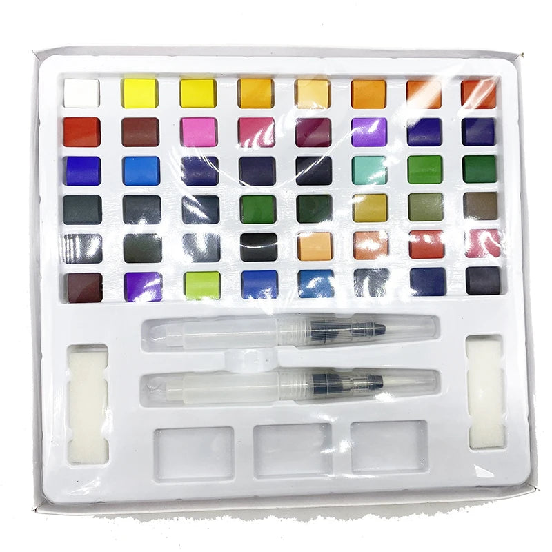 50/90 Color Solid Watercolor Paint Set , Metal Box