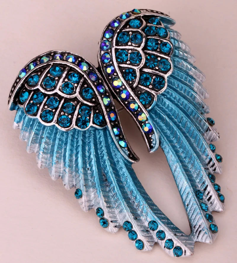 Angel Wings Brooch Pin Pendant Women Biker Jewelry Gifts for Mom Her Wife Girlfriend W Crystal Wholesale Dropshipping