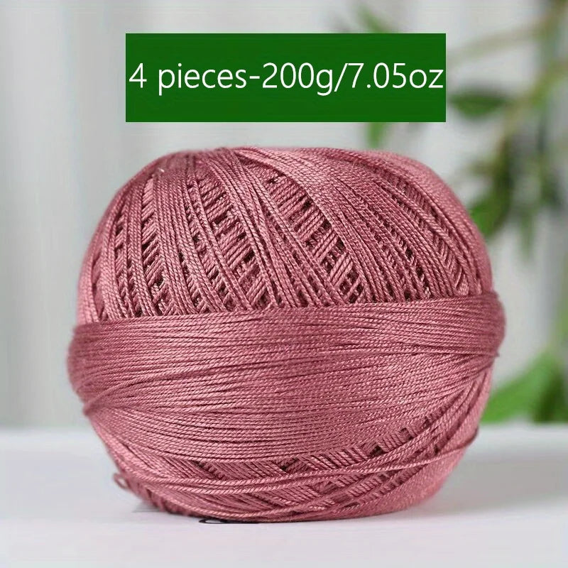 1PC Premium Mercerized Silk Lace Yarn Bundle-Soft, Durable, Vibrant Colors for DIY Knit & Crochet