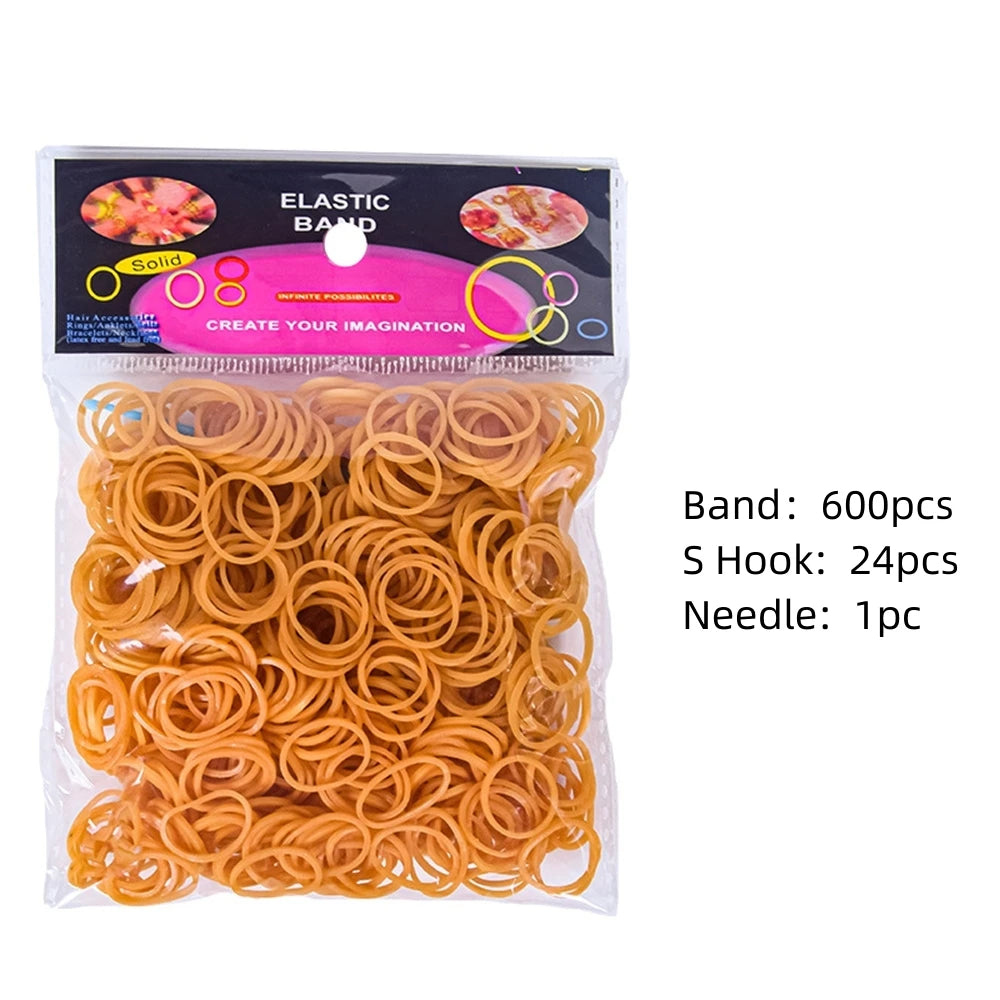 600pcs Elastic Colorful Rubber Loom Bands for Boy,, Girl Kids Weaving DIY Craft Gift Bracelet Jewelry Making Accessories Supplies