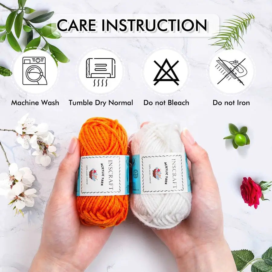 62 Acrylic Yarn Skeins, 2170 Yards Yarn for Knitting and Crochet