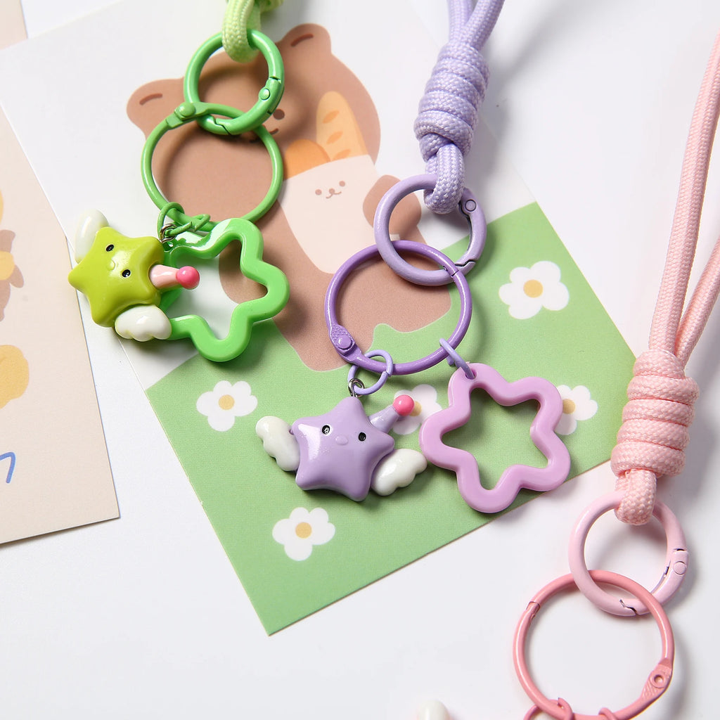 1pcs Multicolor Star Keyring Lobster Clasp Hooks, Jewelry DIY