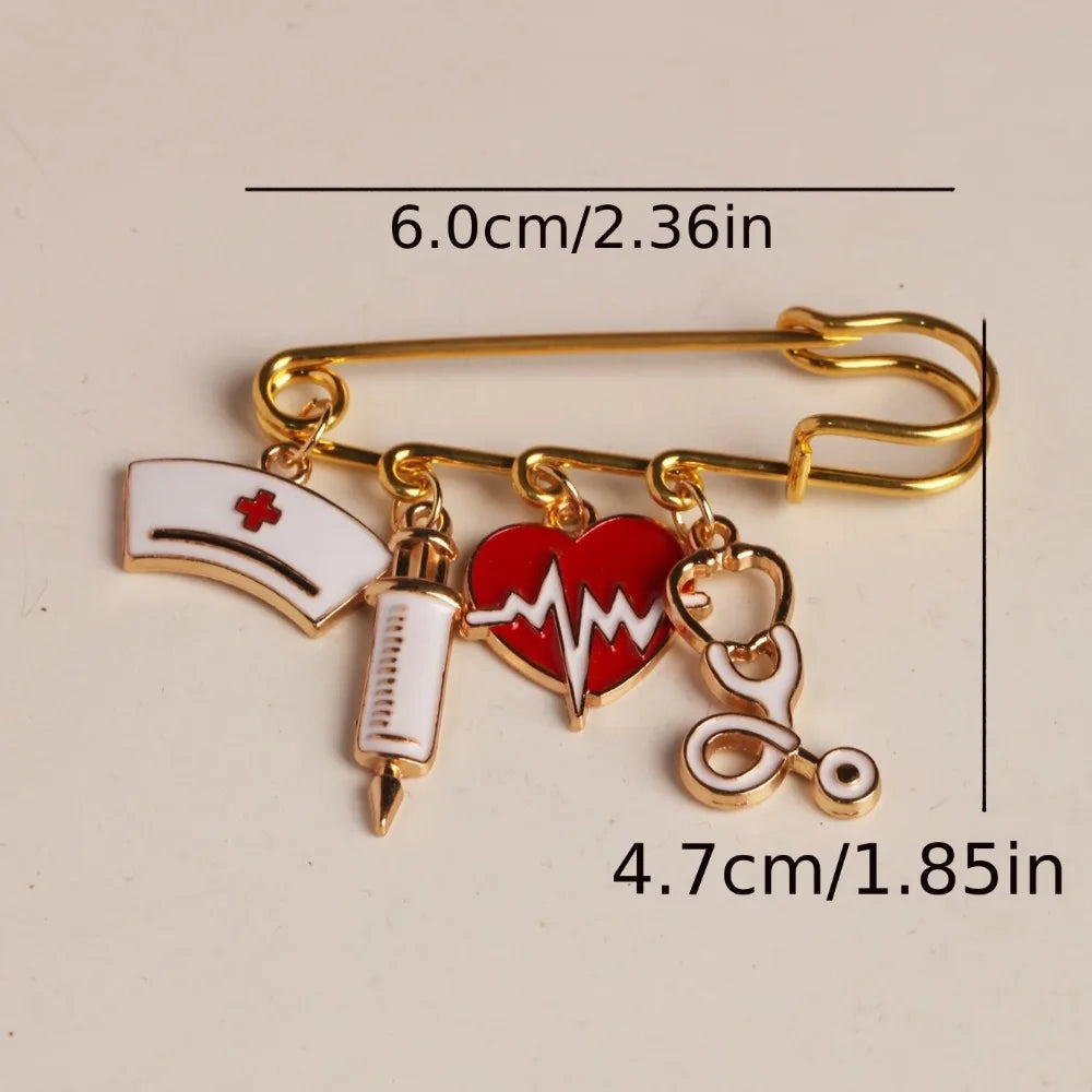 Medical Tool Brooch. Fashion paper clip design for Nurses' Day, cosplay & gifts.