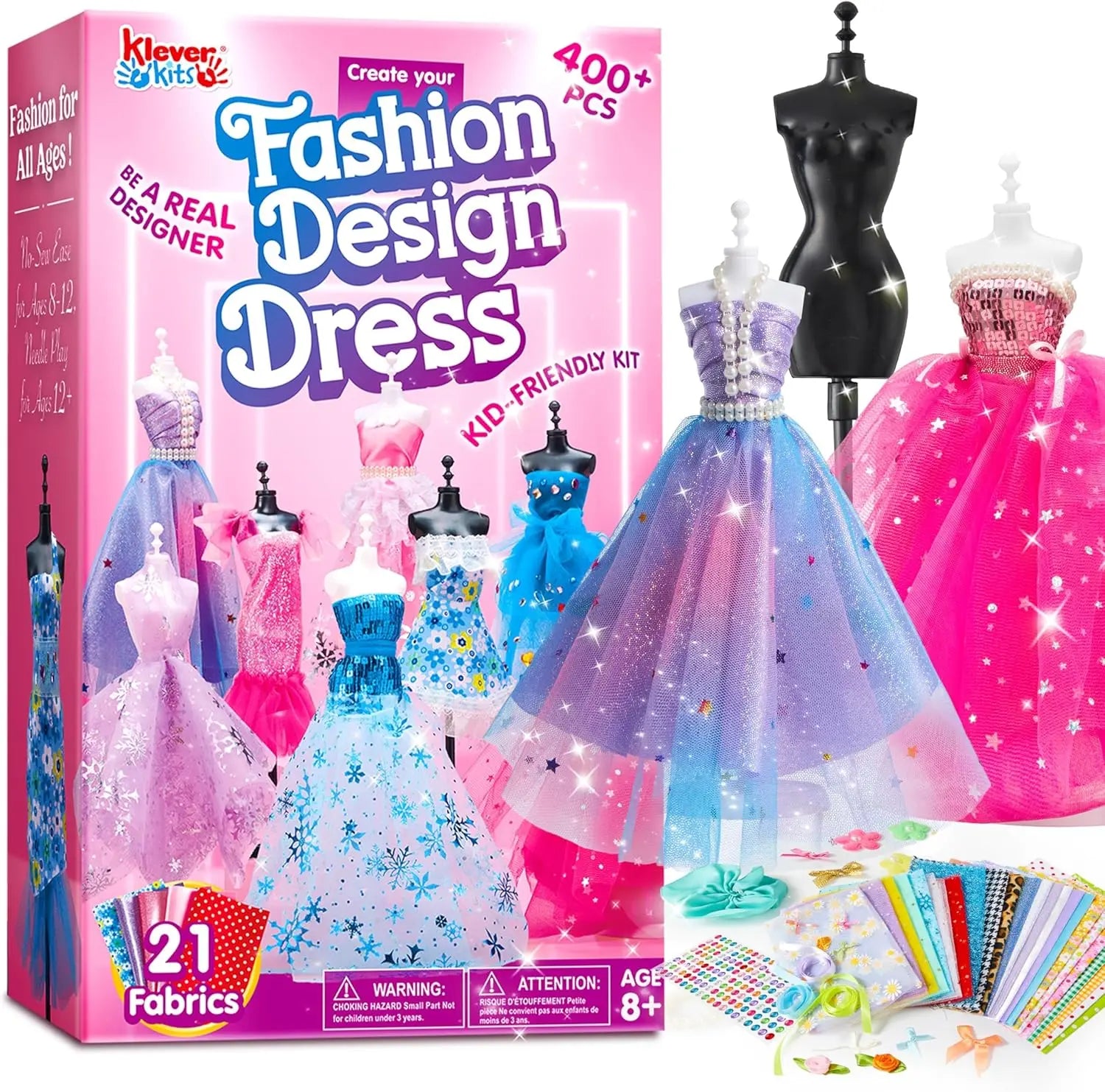 400+PCS Crafts for Kids Art and  DIY Sewing Kits, Birthday Gift