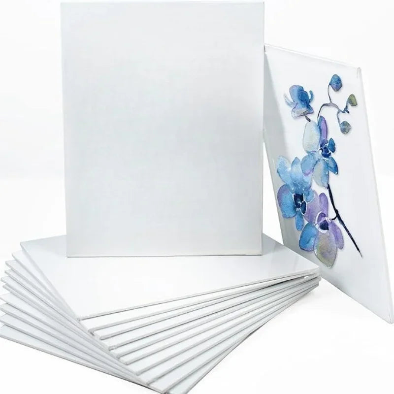 6pcs Canvas Board For Painting Cotton Blank Primed White