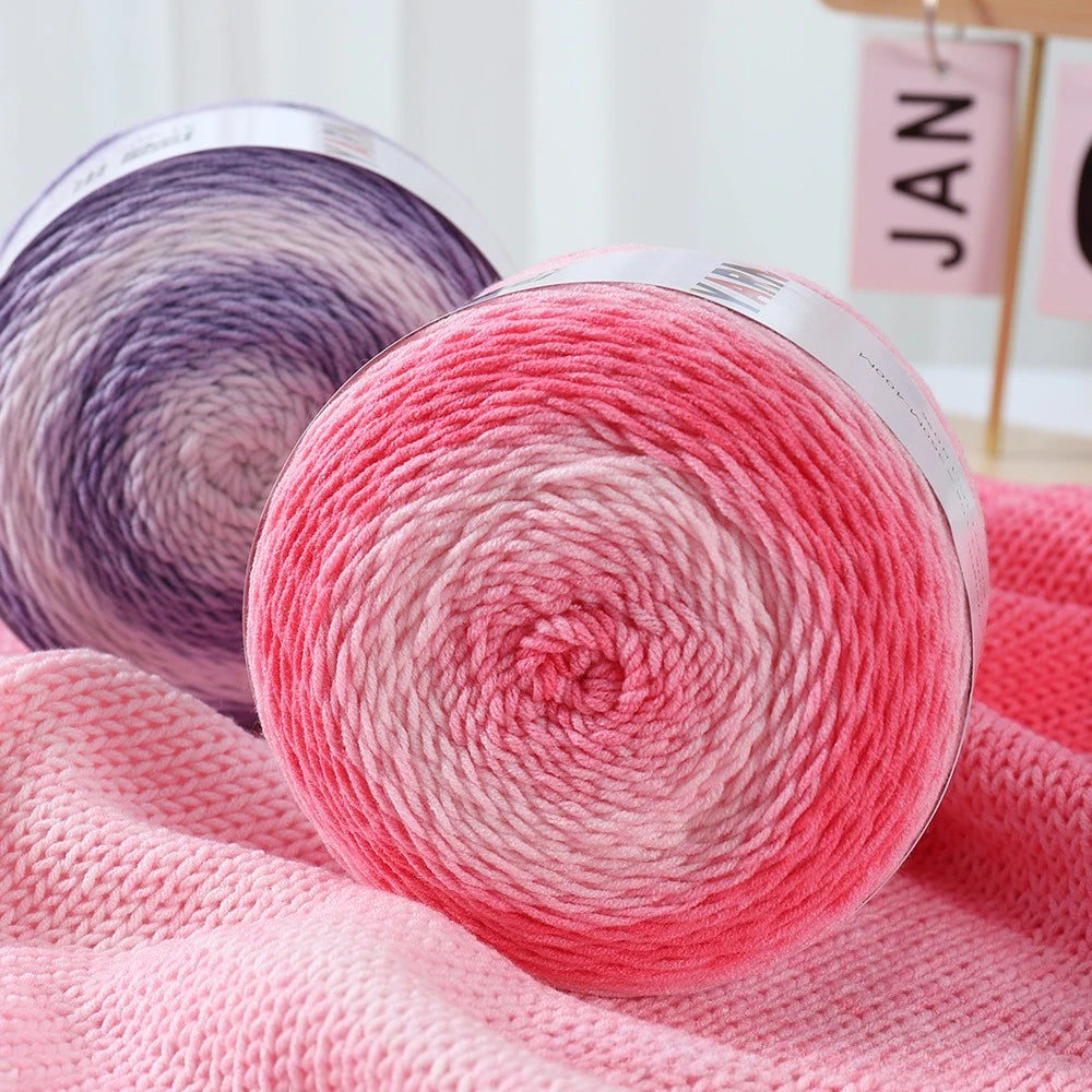 Cake Yarn for Knitting Crochet Gradient Color Medium Worsted Soft  for DIY Scarf