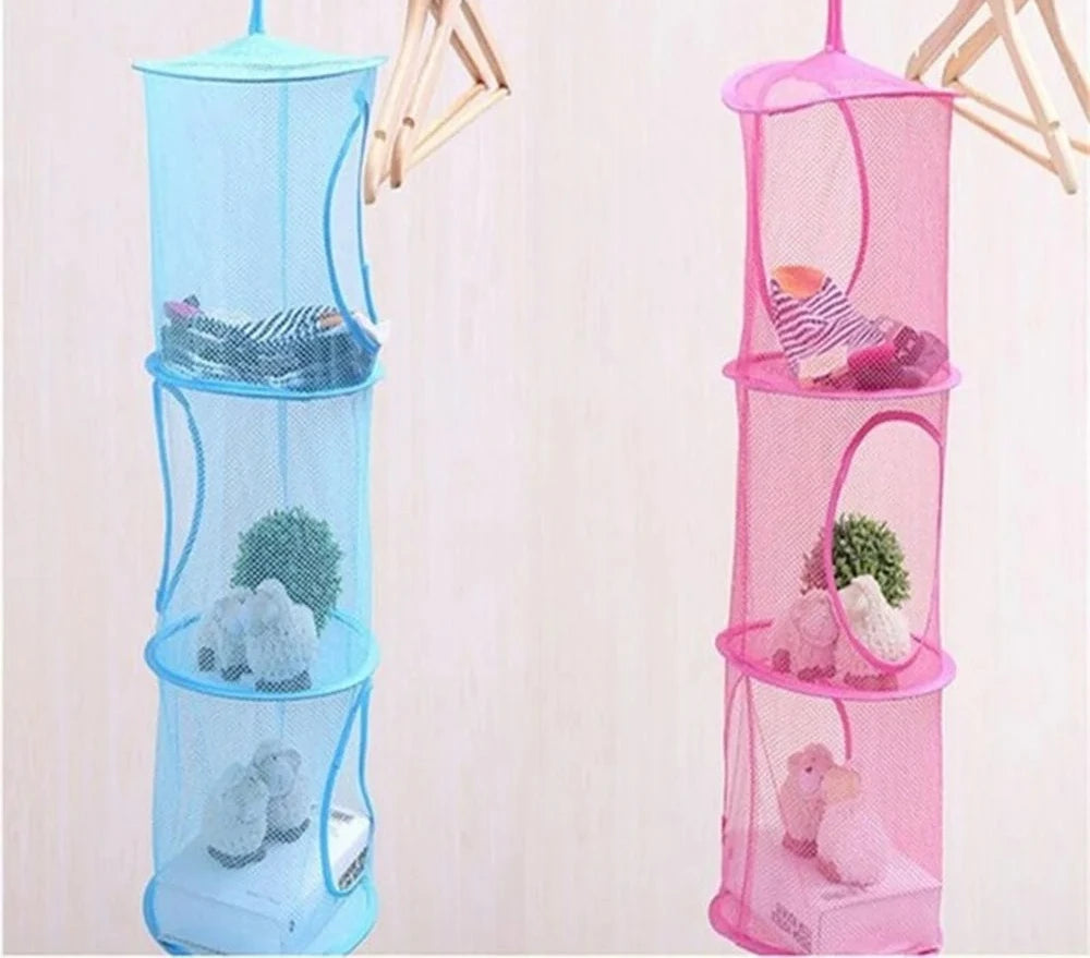 Net Hanging Multi-layer Storage Hanging Cage Cylindrica, Kid Toy , crafts Basket