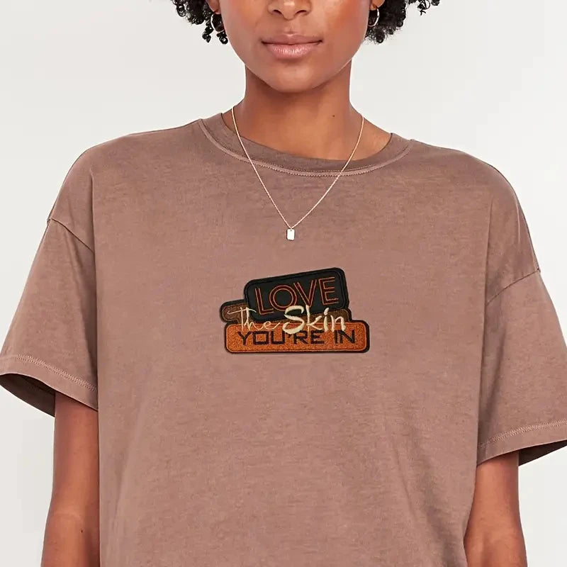 5PCS Love the Skin You're in Embroidered Patch, Inspiring .