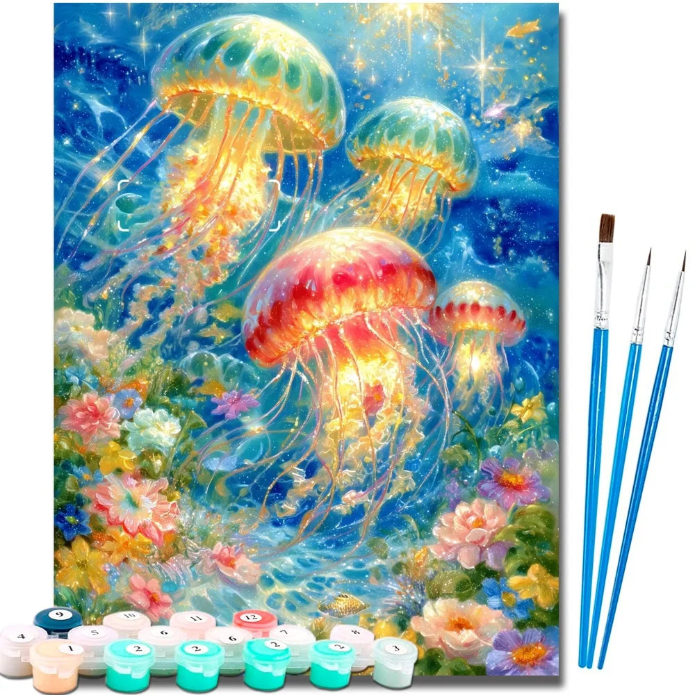 Fantasy Jellyfish Diy Art Paint By Numbers For Adult Sea Animals