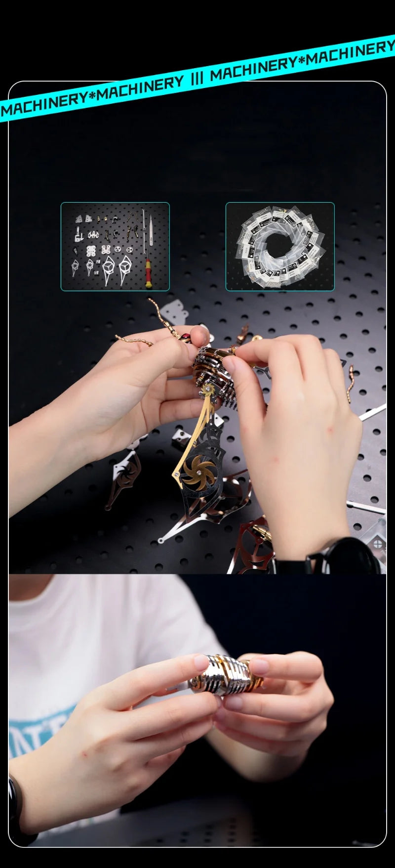 Large Wasp 3D Puzzle Metal Assembly Model Mechanical lnsect Toy for Boy Kids