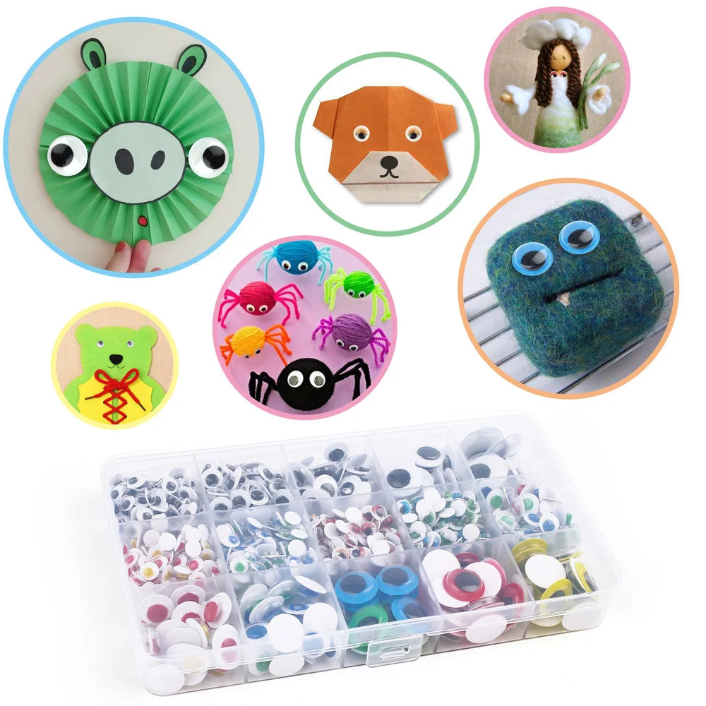 1100pcs Self-adhesive Googly Wiggle Eyes for DIY