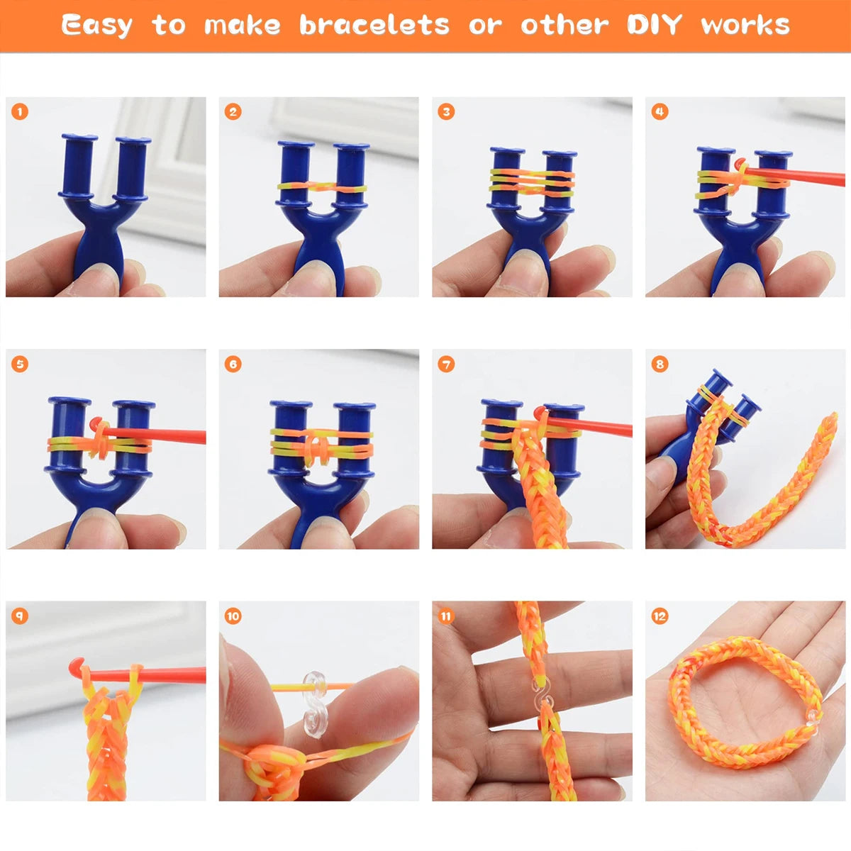 Creative rubber band Weaving Machine Kit. Colorful jewelry The DIY bracelet