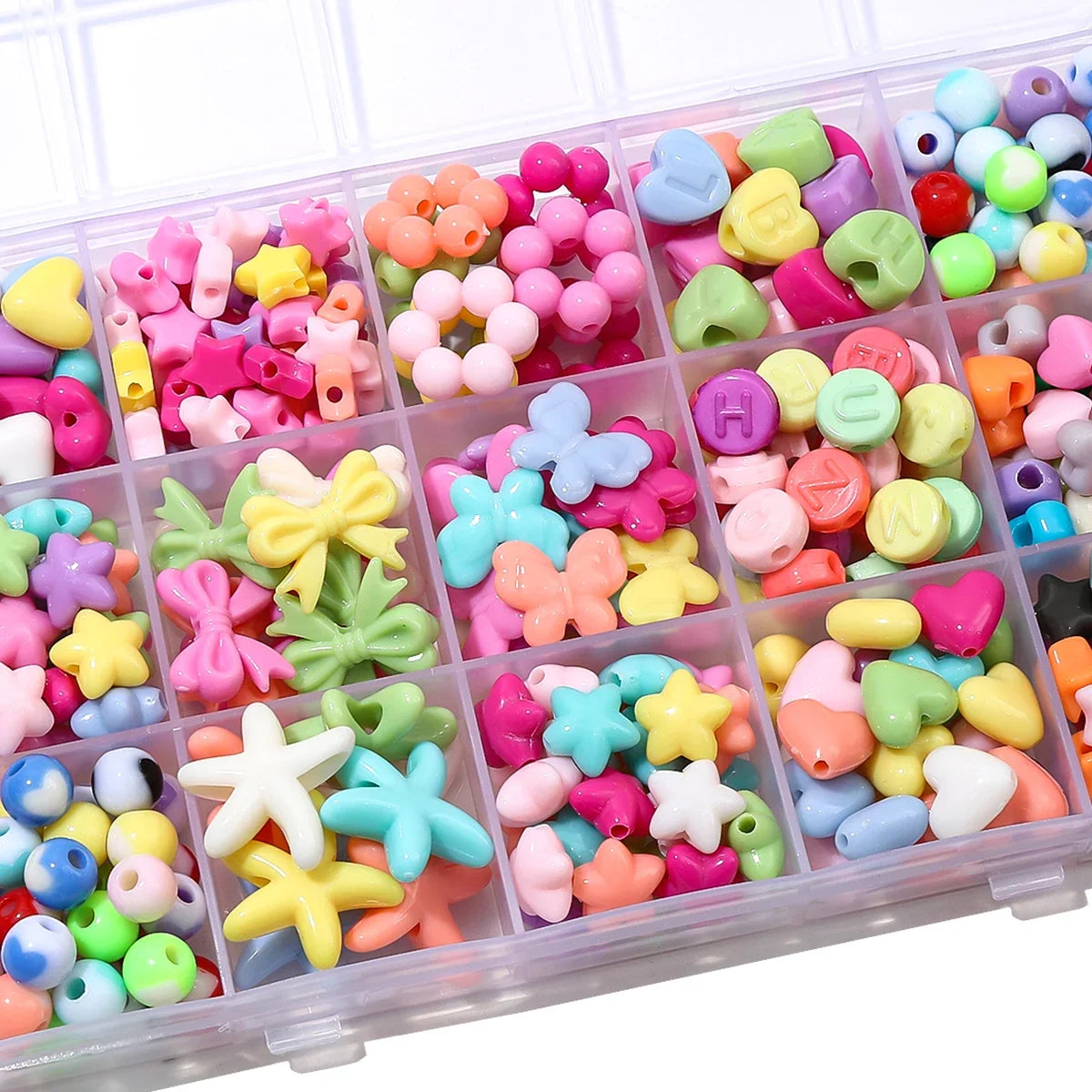 About 20-200Pcs acrylic solid colored beads, butterflies, pentagonal stars, love beads