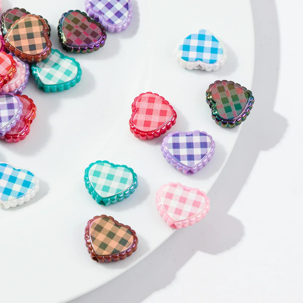 10pcs Love Heart Spacer Loose Beads Charms for DIY Bracelet Necklace Earring Jewelry Accessories