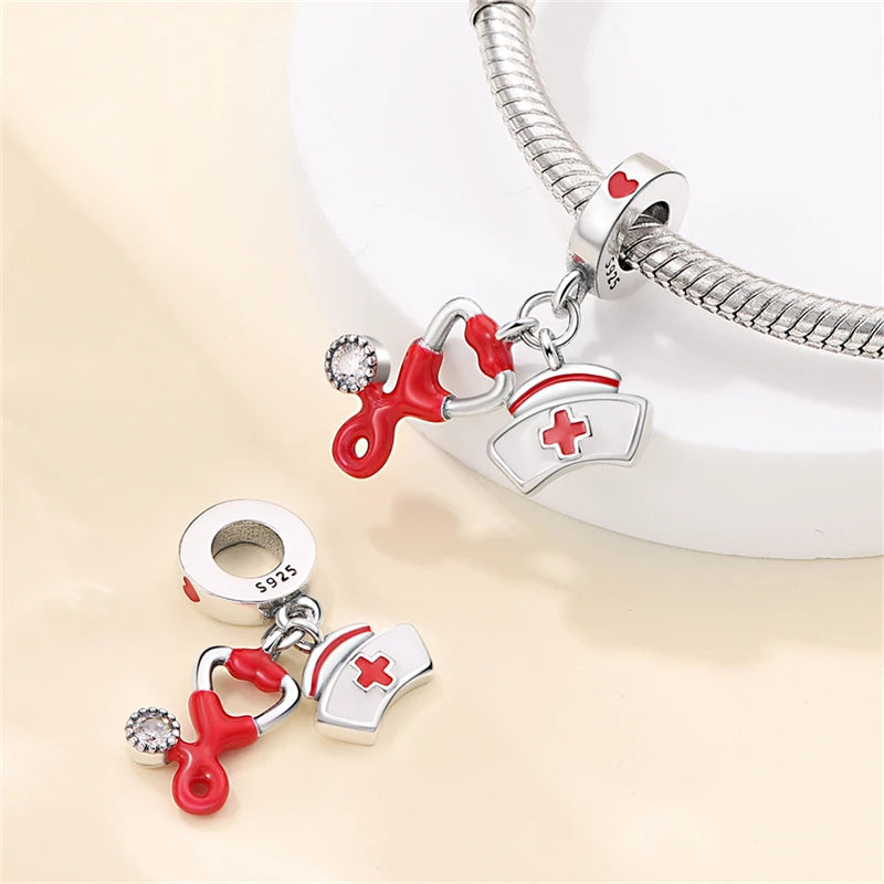 Original 925 Sterling Silver Charm Beads Medical Series