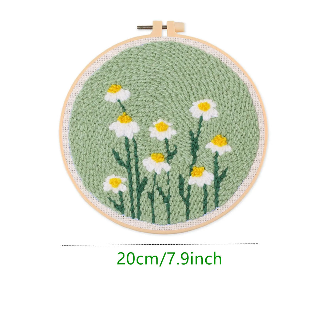 Punch Needle Embroidery Starter Kits, Punch Needle Kit For Craft Lovers, Punch Needle Fabric With Pattern, Yarns And Embroidery