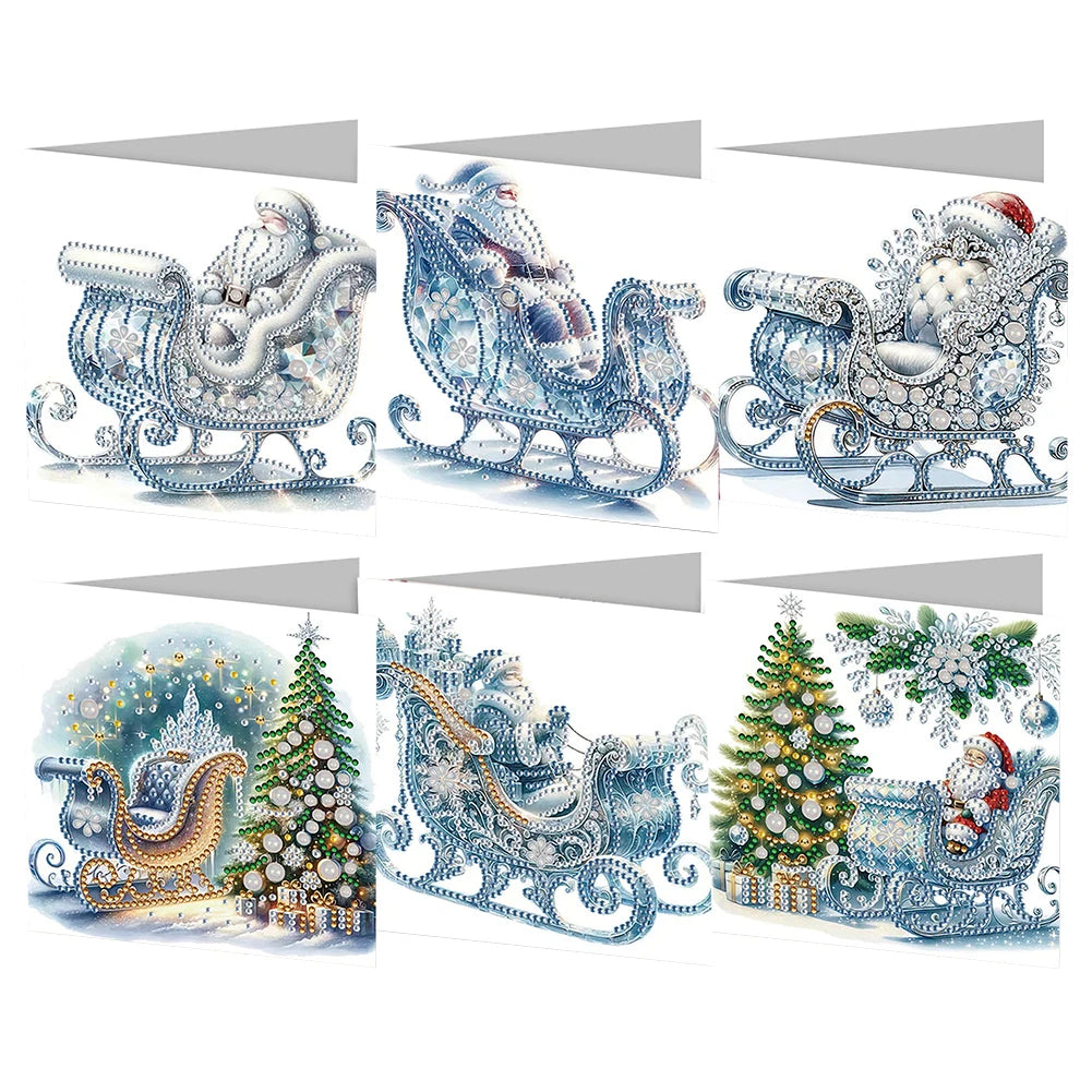DIY Christmas Greeting Cards 12pc Diamond Painting Kits