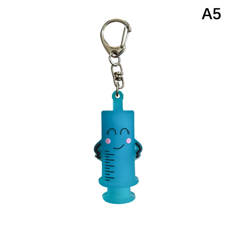 1PCS PVC Ampoule Bottle Opener Keychain Syringe-Shaped Cutter Nurse Doctor Aid Medication Vial Breaker Tool