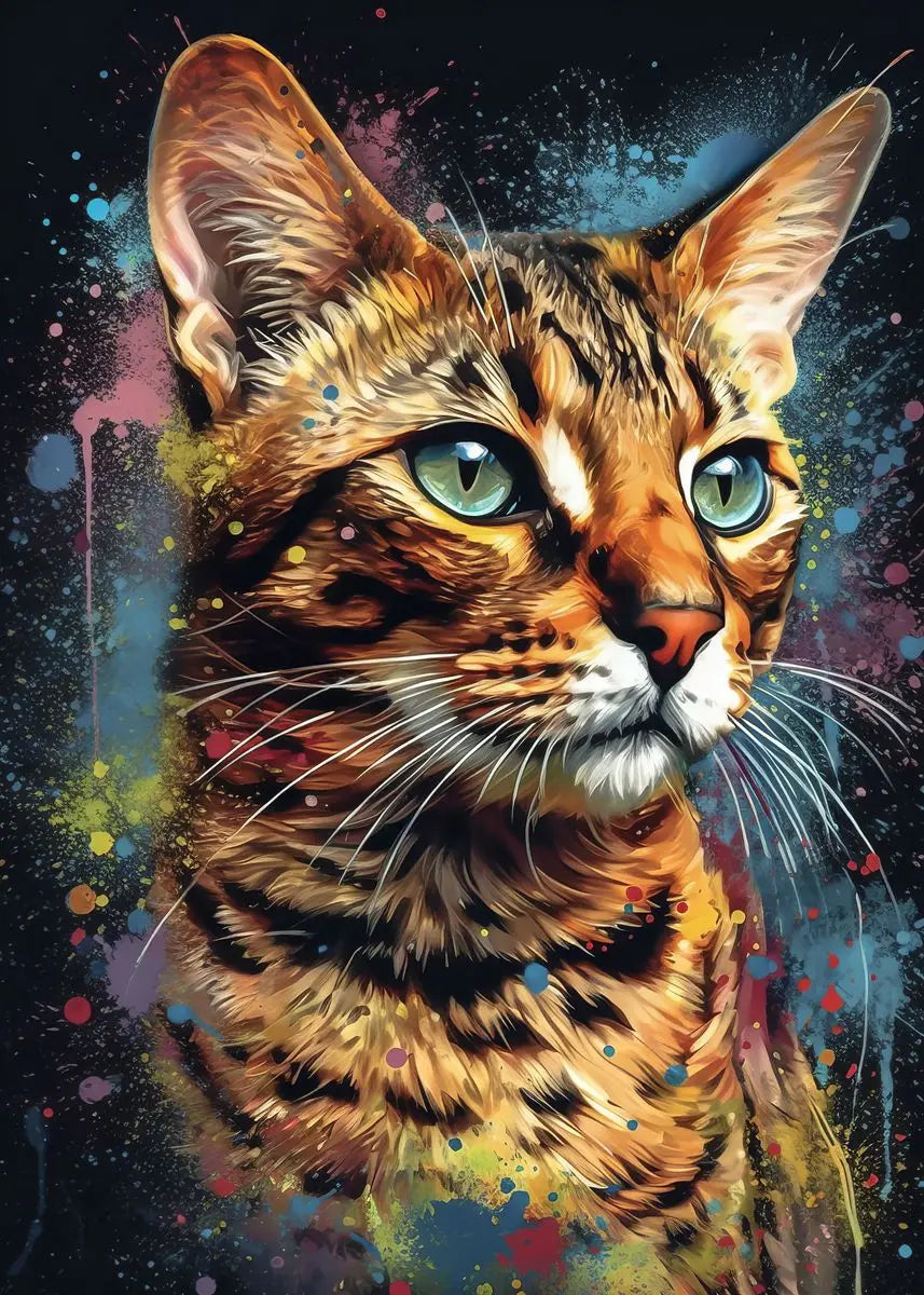 AB Fairy Dust Watercolor Various Cats 120 Colors Diamond Painting With Sticker Lovely Animals Modern On The Wall Art Kids Decor