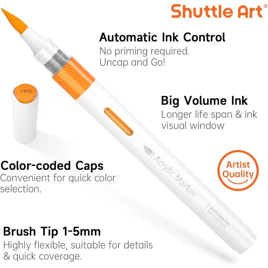 Students Automatic Ink Control Acrylic Paint Markers 36 Colors