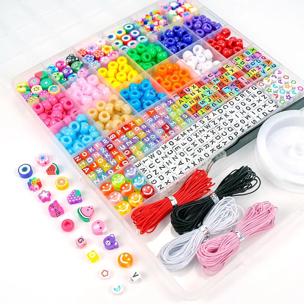 Handmade Jewelry Set Polymer Clay Beads Set Rainbow Color